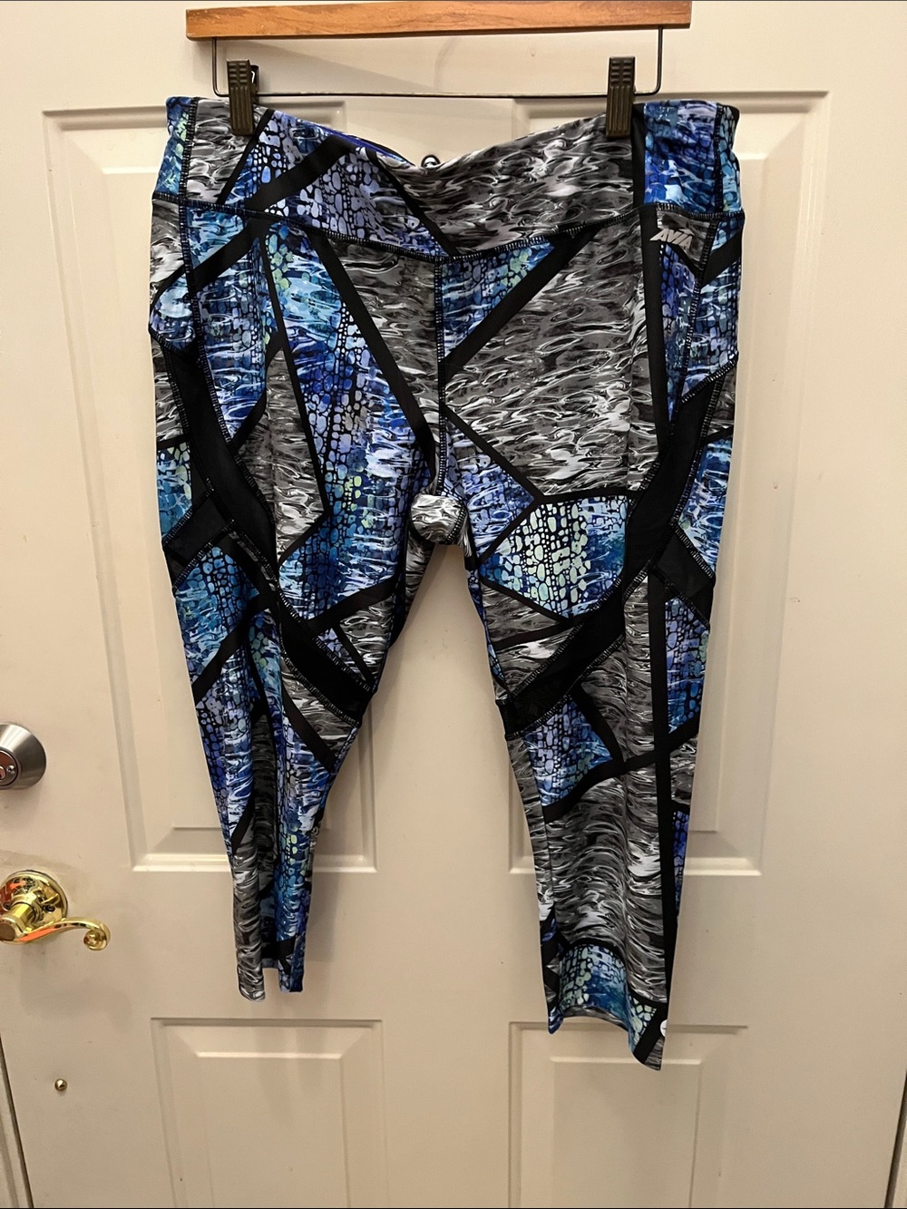 Blue Patterned Women’s Active Leggings - Comfort Stretch